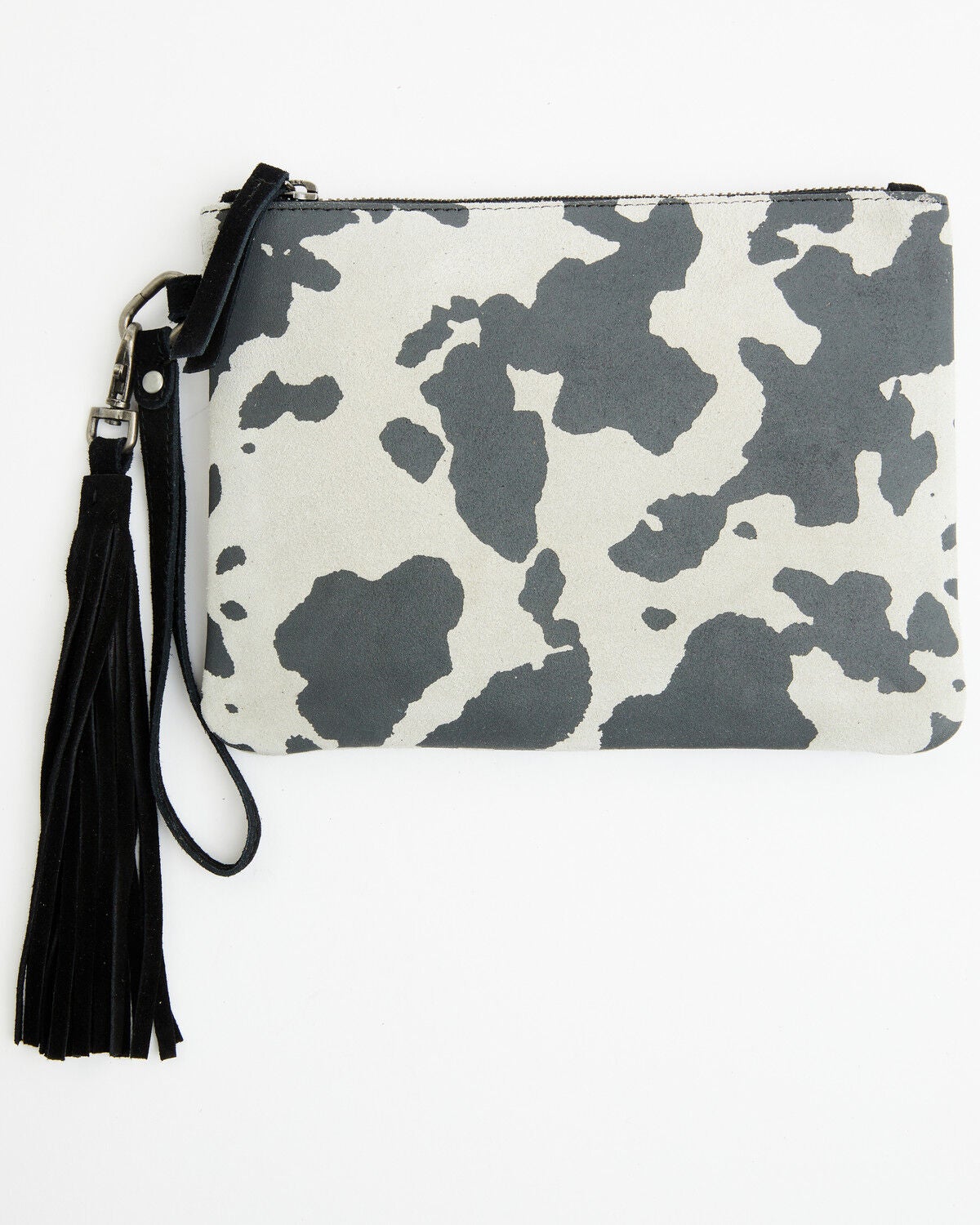 Image #2 - Shyanne Women's Cow Print Suede Wristlet, Black, hi-res