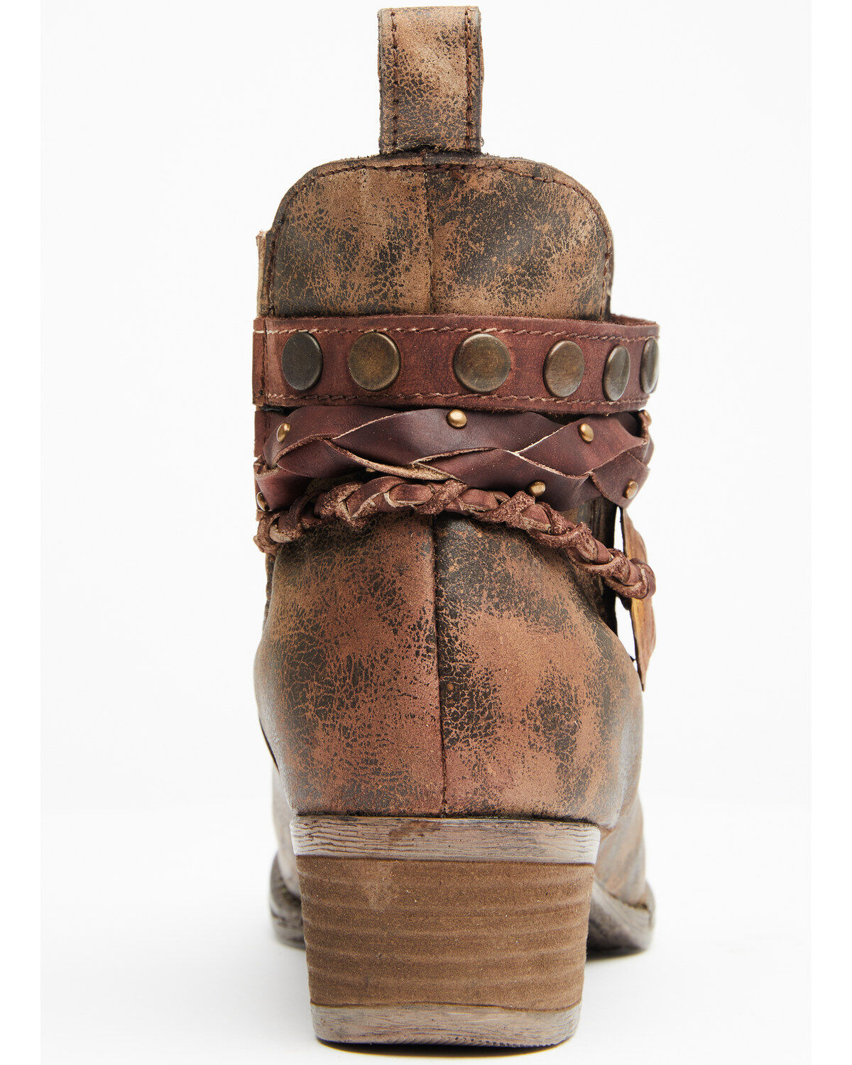 Image #5 - Circle G Women's Harness & Studs Booties - Round Toe, , hi-res