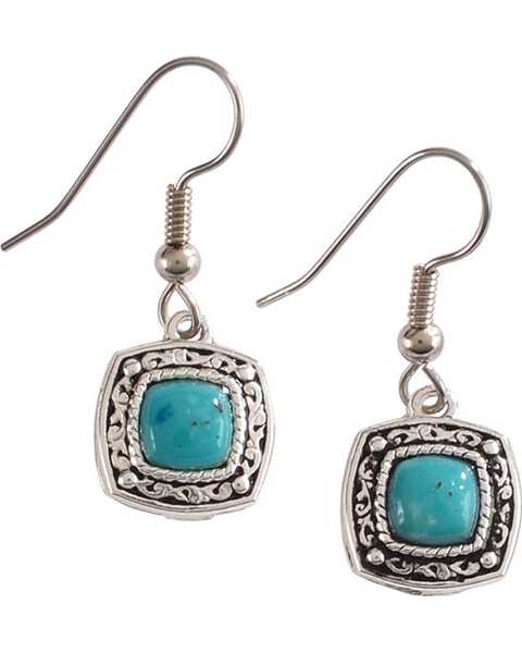 Image #1 - Montana Silversmiths Turquoise Earth Drop Earrings, Silver, hi-res