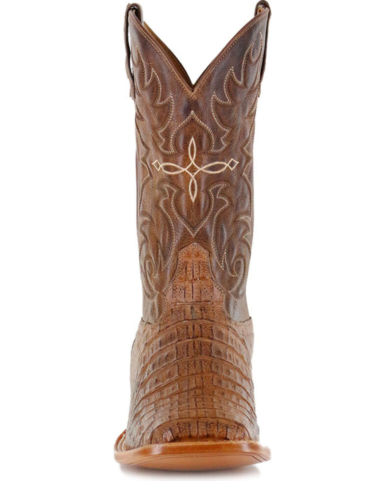 Cody James Men's Burnished Caiman Exotic Boots - Wide Square Toe, Brown, hi-res