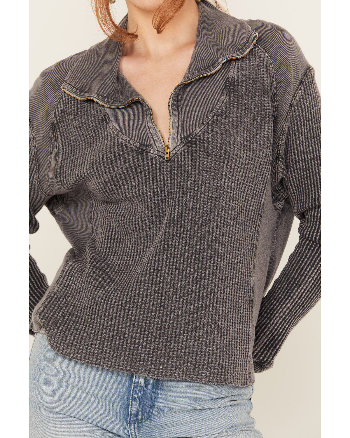 Image #3 - Free People Women's Ashton Zip Thermal Long Sleeve Pullover, , hi-res