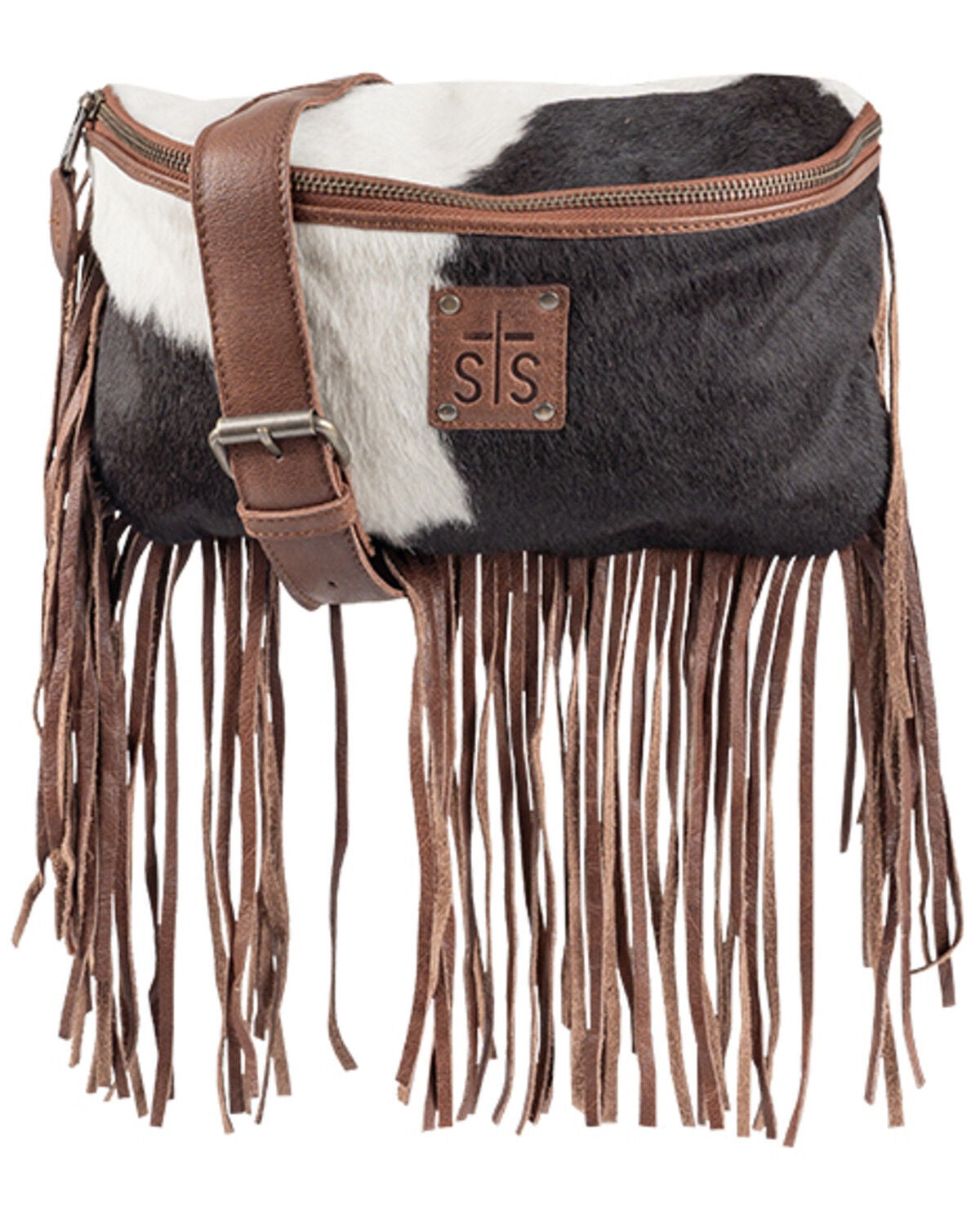 STS Ranchwear By Carroll Women's Indie Cowhide Hildy Belt Bag, Brown, hi-res