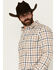 Image #2 - Brothers and Sons Men's Alva Plaid Print Long Sleeve Button-Down Western Shirt, White, hi-res