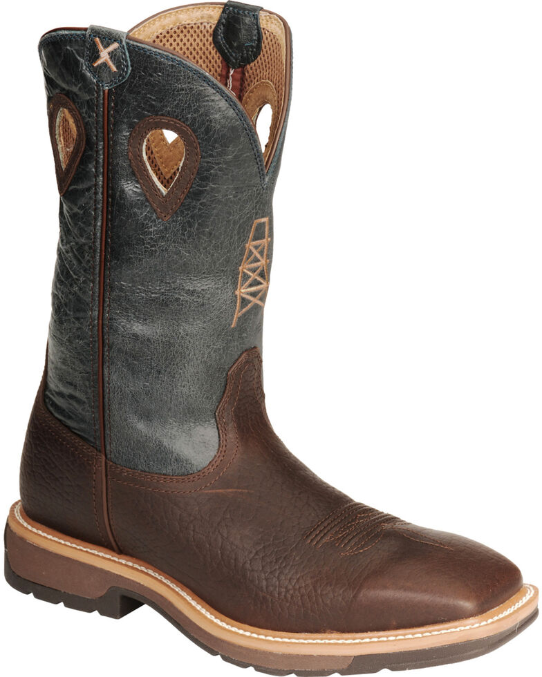 Twisted X Men's Square Steel Toe Lite Weight Work Boots, Cognac, hi-res