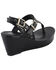Milwaukee Leather Women's Buckle Strap Wedge Sandals, Black, hi-res