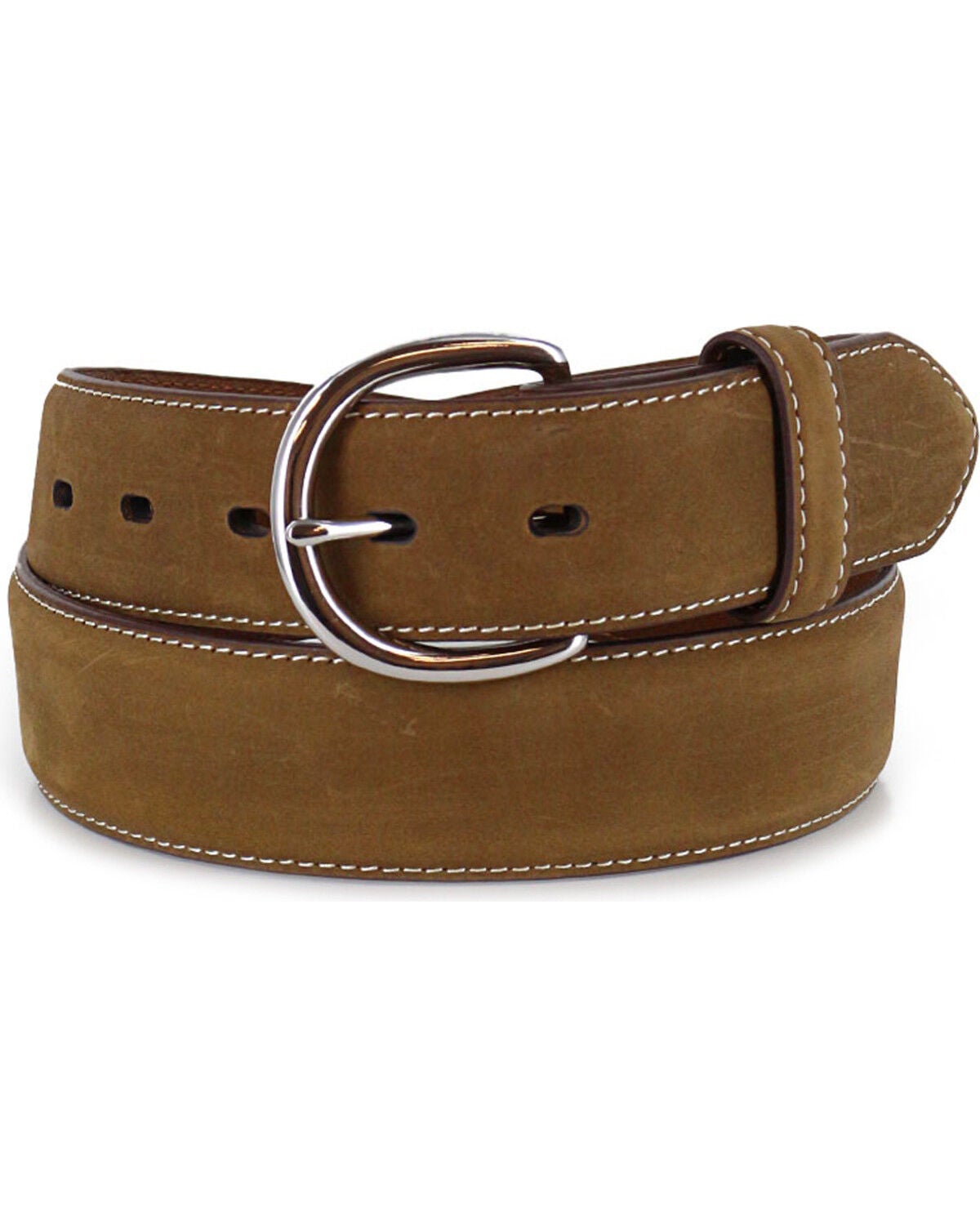 Silver Creek Men's Billet Overlay Western Belt, Brown, hi-res