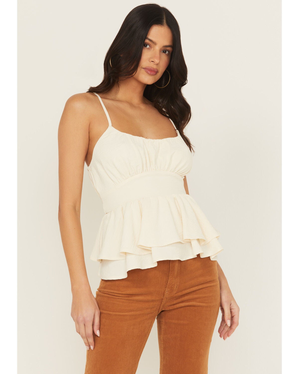 Originality Women's Emma Sleeveless Tie-Back Top, Ivory, hi-res