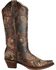 Image #2 - Circle G Women's Distressed Bone Dragonfly Embroidered Boots - Snip Toe, Brown, hi-res