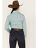 Rough Stock by Panhandle Women's Long Sleeve Pearl Snap Western Shirt, Turquoise, hi-res