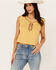 Image #1 - Shyanne Women's Embroidered Slub Jersey Top, Yellow, hi-res