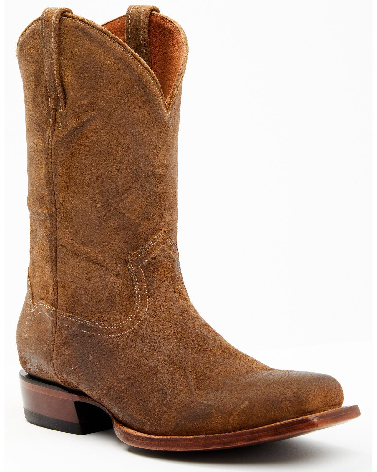 Moonshine Spirit&reg; Men's Pancho Roughout Western Boots - Square Toe, Brown, hi-res