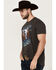Image #2 - RANK 45® Men's Rodeo Steerhead Short Sleeve Graphic T-Shirt, Charcoal, hi-res