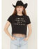 Image #2 - Idyllwind Women's Chase Tequila Ball Chain Fringe Short Sleeve Cropped Graphic Tee, Black, hi-res