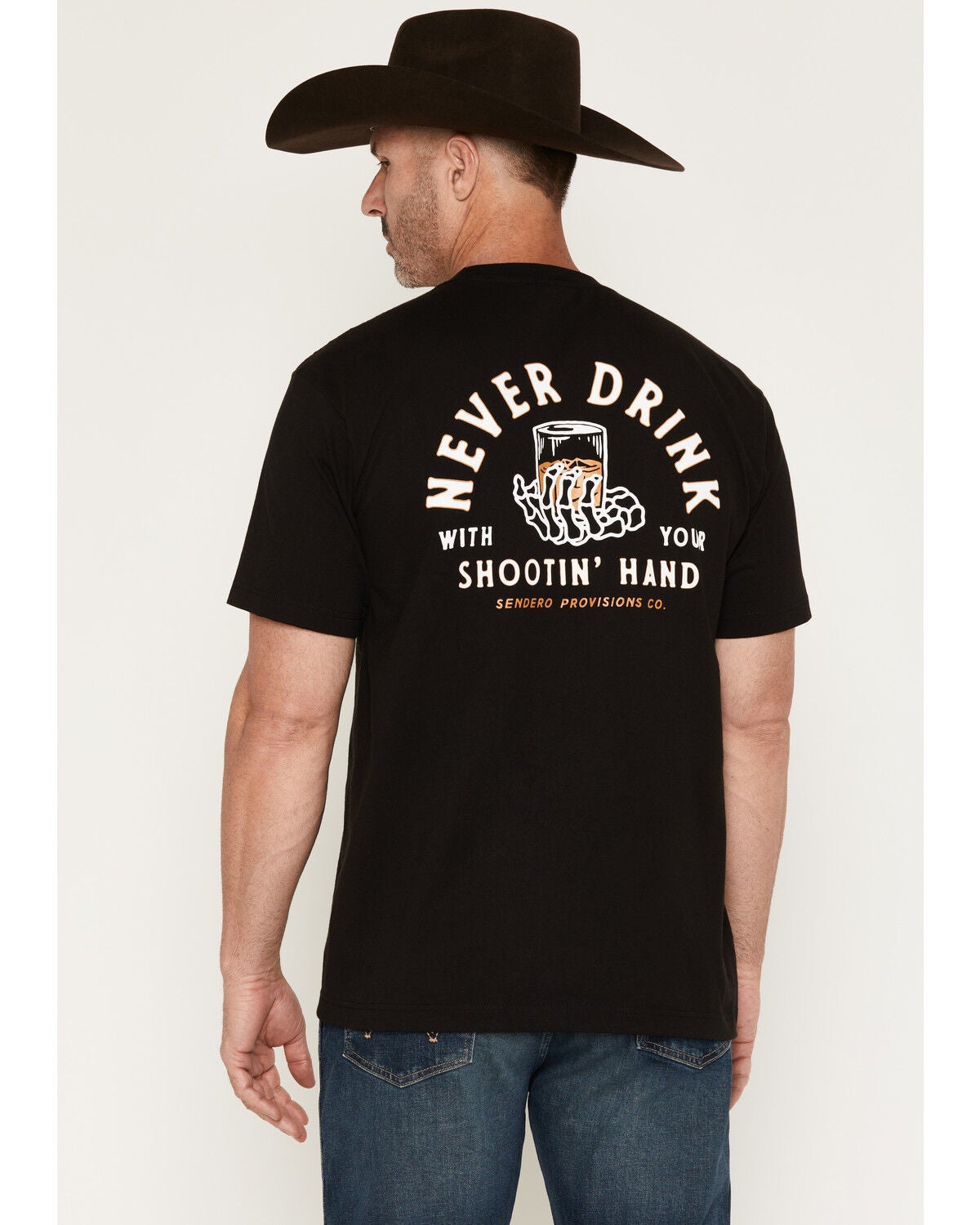 Sendero Provisions Men's Shootin' Hand Short Sleeve Graphic T-Shirt, Black, hi-res