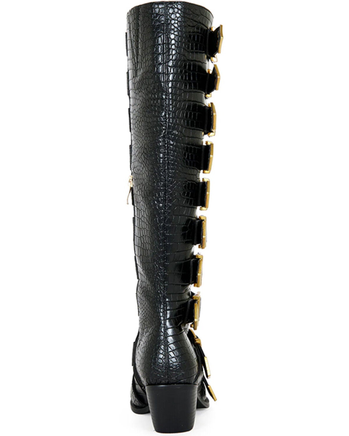 Image #3 - Azalea Wang Women's Graziana Exotic Print Western Boots - Snip Toe, Black, hi-res