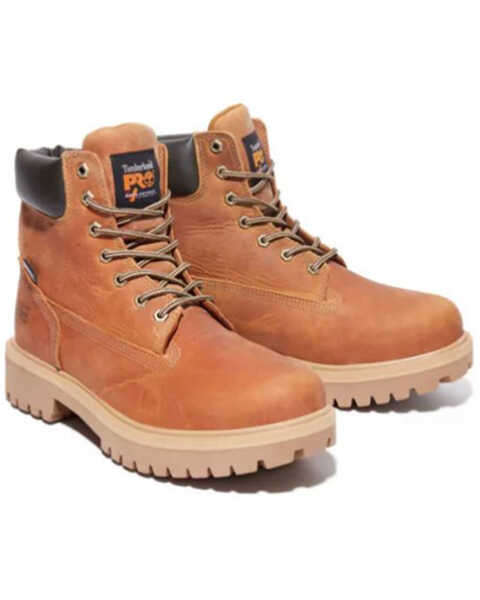 Timberland Men's 6" Direct Attach Waterproof Work Boots - Soft Toe, Wheat, hi-res
