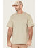 Image #1 - Hawx Men's Solid Taupe Force Heavyweight Short Sleeve Work Pocket T-Shirt, Taupe, hi-res