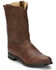 Justin Men's Deerlite Roper Western Boots, Chestnut, hi-res