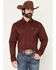 Image #1 - Kimes Ranch Men's Linville Coolmax&reg; Long Sleeve Button-Down Performance Western Shirt, Burgundy, hi-res