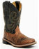 Smoky Mountain Boys' Jesse Bison Leather Print Boot - Square Toe, Brown, hi-res