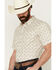 Image #2 - Gibson Men's Vintage Vibe Geo Print Short Sleeve Button-Down Western Shirt, Ivory, hi-res