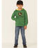 Image #2 - John Deere Boys' (4-7) Green Trademark Logo Sleeve Graphic Hooded Sweatshirt, Green, hi-res