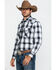 Image #3 - Pendleton Men's White Frontier Large Plaid Long Sleeve Snap Western Shirt, White, hi-res
