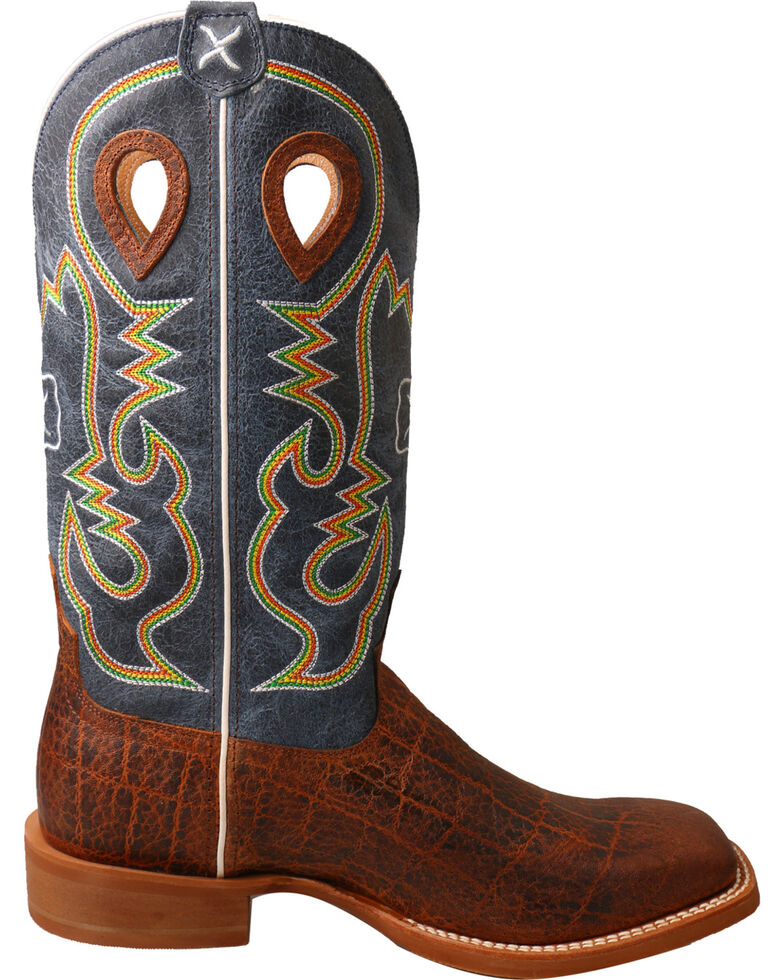 cow print cowboy boots square toe