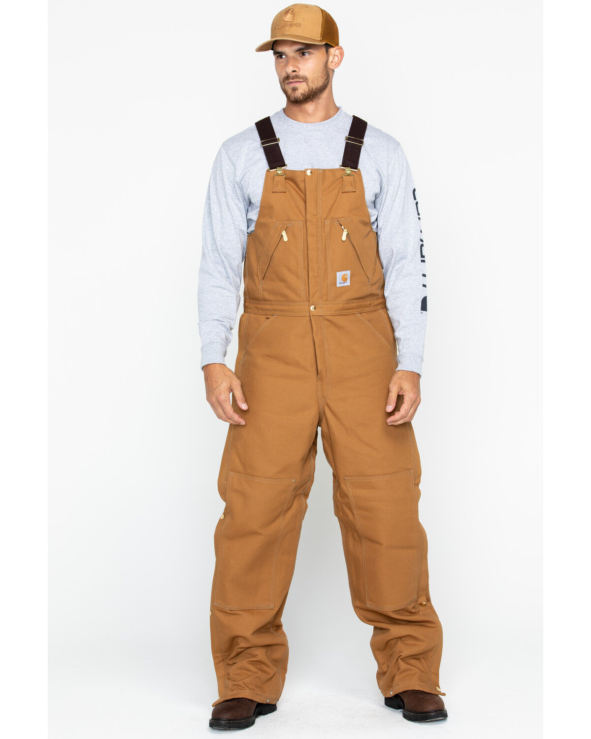 Image #6 - Carhartt Men's Zip-to-Waist Bib Work Overalls, , hi-res