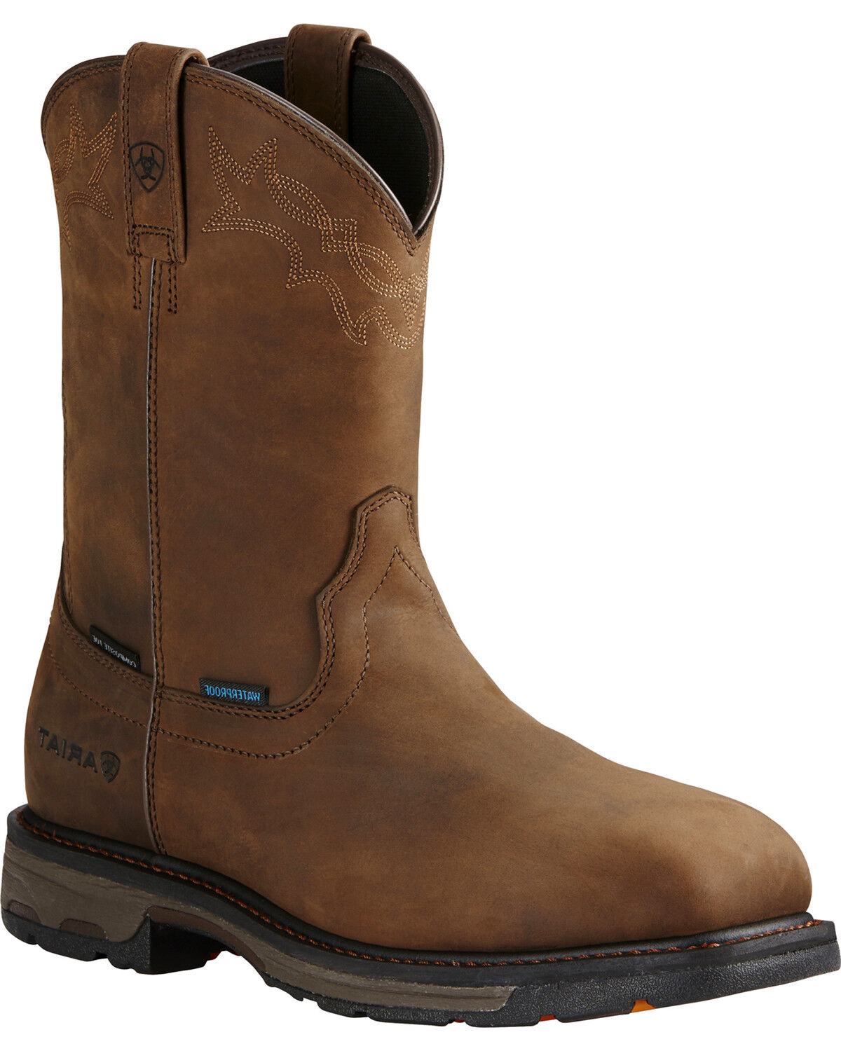 Image #1 - Ariat Men's WorkHog® Waterproof Work Boots - Composite Toe, Brown, hi-res