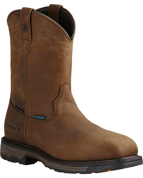 Ariat Men's Workhog Waterproof Work Boots - Composite Toe , Brown, hi-res