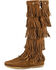 Minnetonka Fringed Suede Leather Boots, Dusty Brn, hi-res