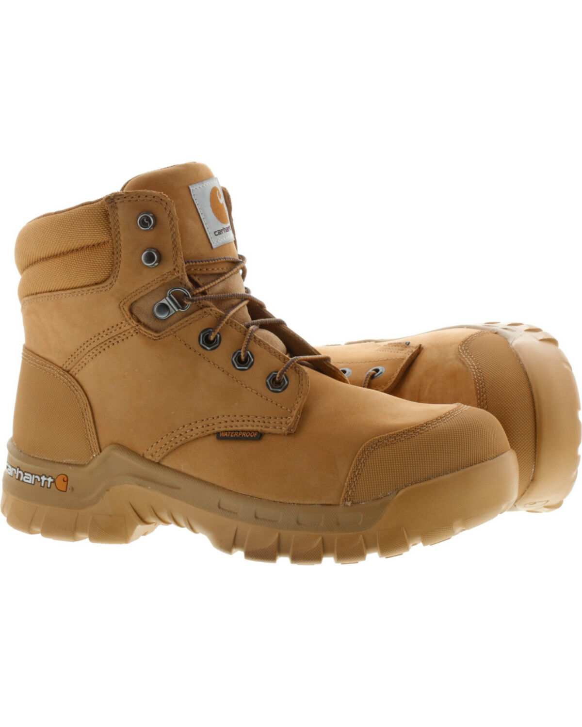 Image #2 - Carhartt Men's 6" Waterproof Rugged Flex Work Boots - Soft Toe, Wheat, hi-res