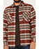 Brixton Men's Bowery Stretch Plaid Print Long Sleeve Utility Flannel Shirt, Burgundy, hi-res