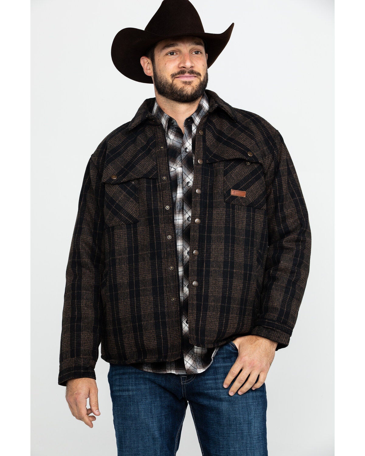 Outback Trading Co Men's Harrison Snap-Front Jacket, Brown, hi-res