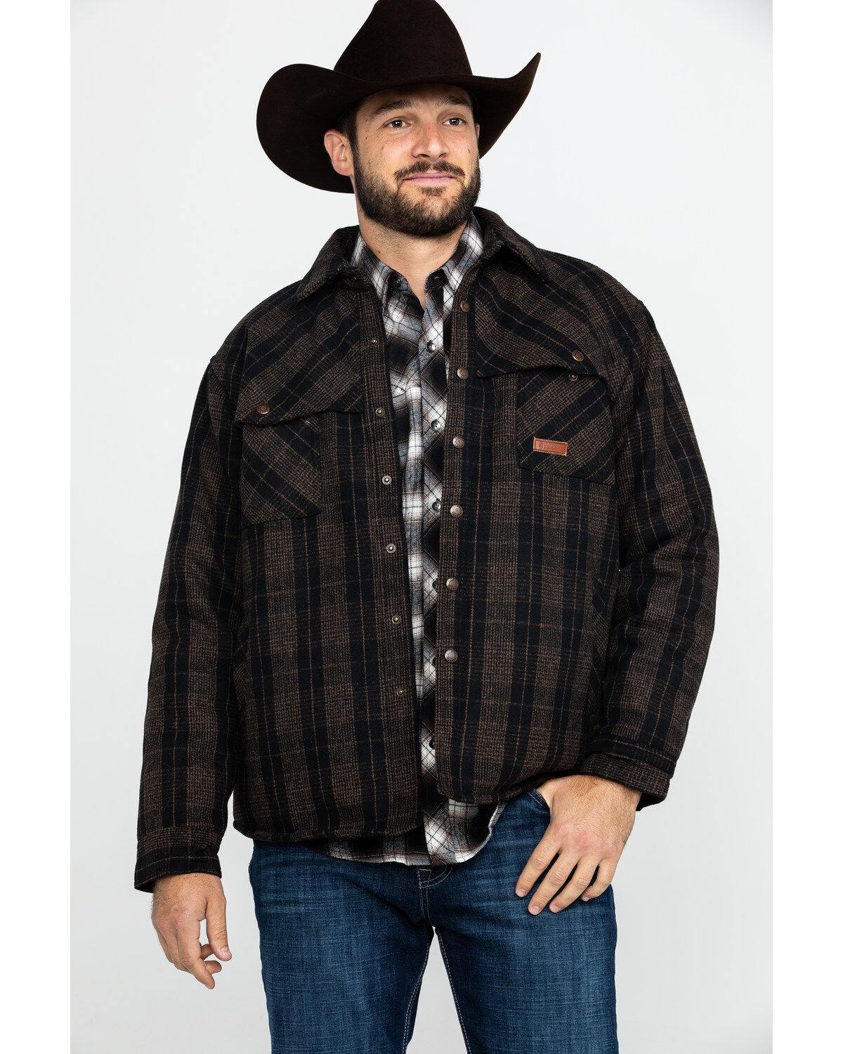 Image #1 - Outback Trading Co Men's Harrison Snap-Front Jacket, Brown, hi-res