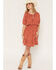 Image #1 - Wild Moss Women's Western Embroidered Cutout Mini Dress, Rust Copper, hi-res