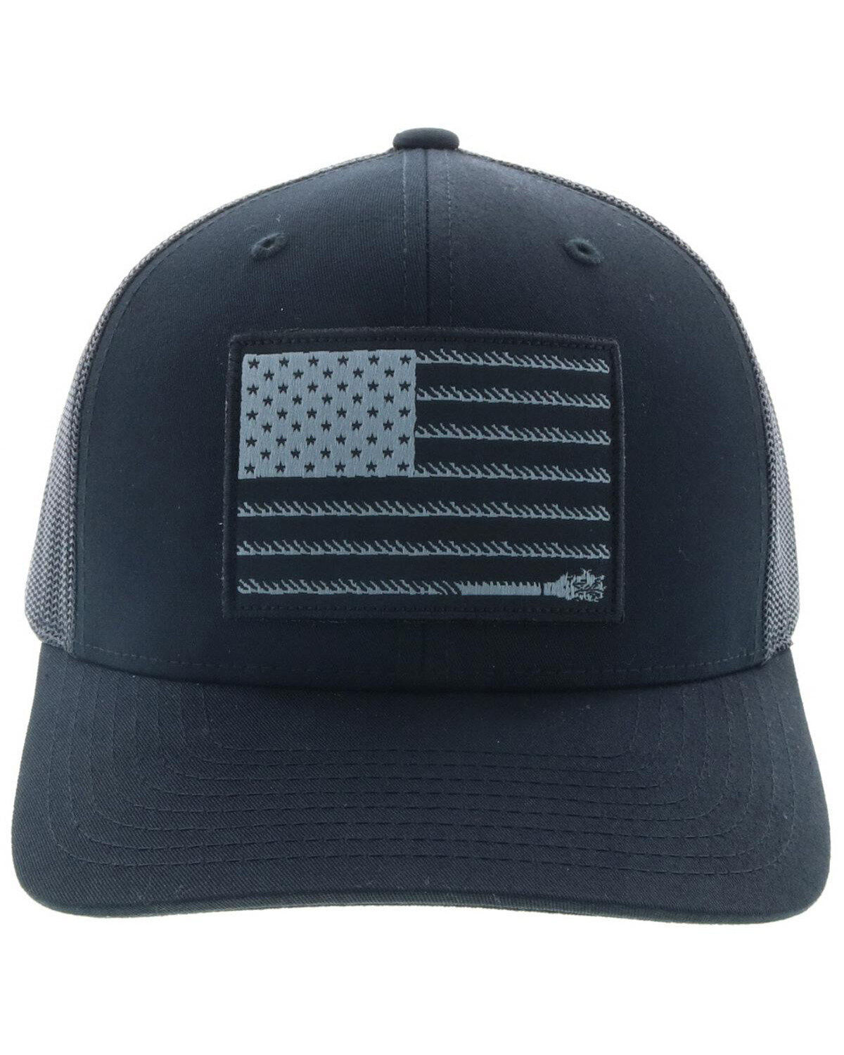 Image #5 - Hooey Men's Liberty Roper Flag Trucker Cap, Black, hi-res