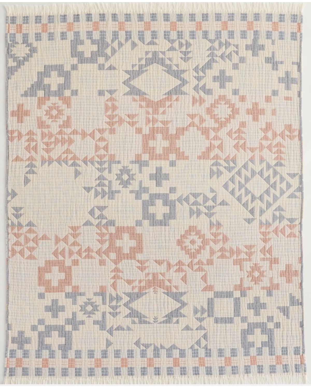 Image #1 - Pendleton Blue Ridge Fringed Cotton Throw Blanket, Multi, hi-res