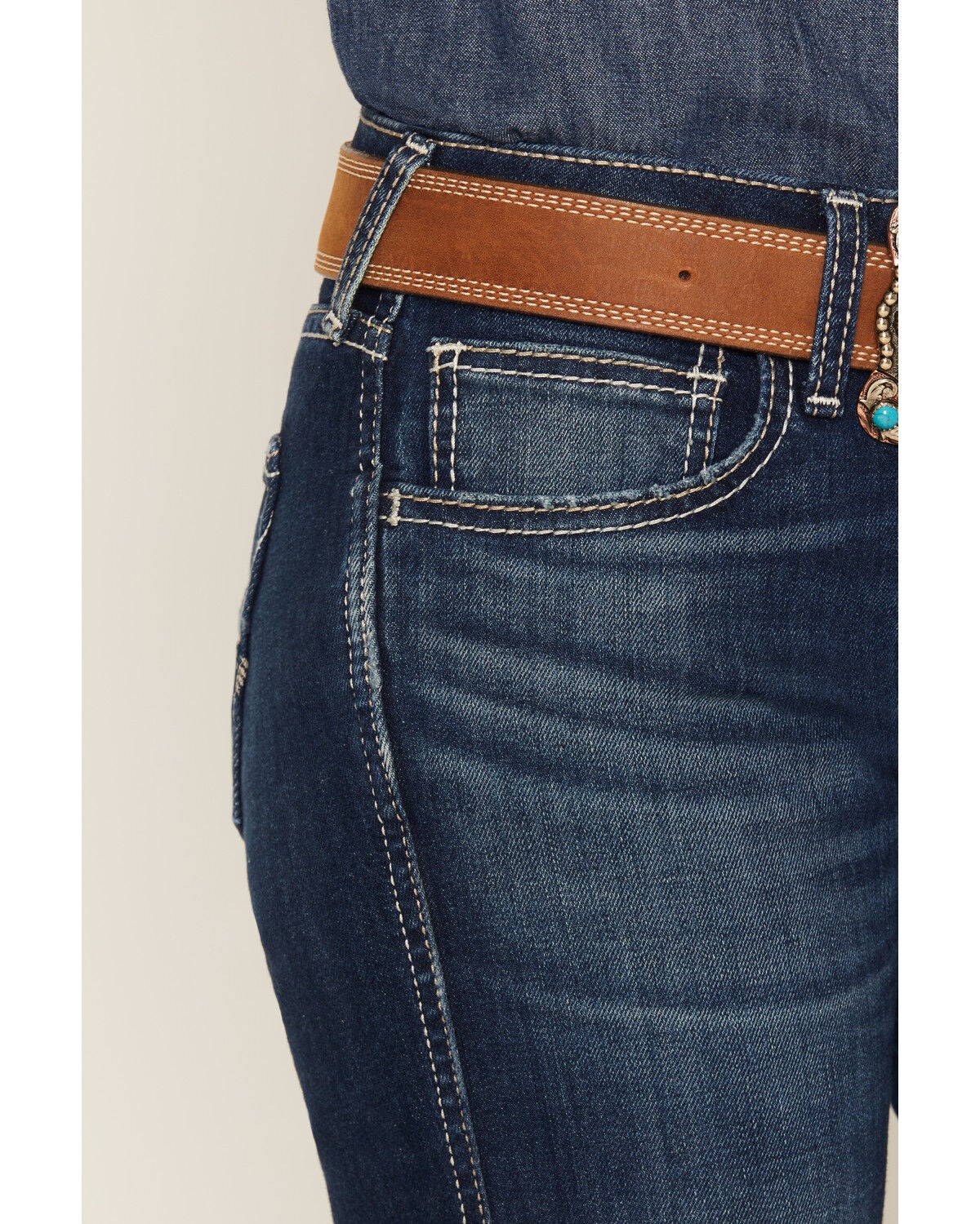 Image #2 - Ariat Women's R.E.A.L. Kacy Dark Wash Perfect Rise Trouser Stretch Denim Jeans, Dark Wash, hi-res