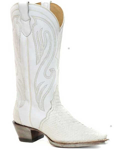 Roper Women's Oakley Python Backcut Exotic Western Fashion Boots - Snip Toe , White, hi-res