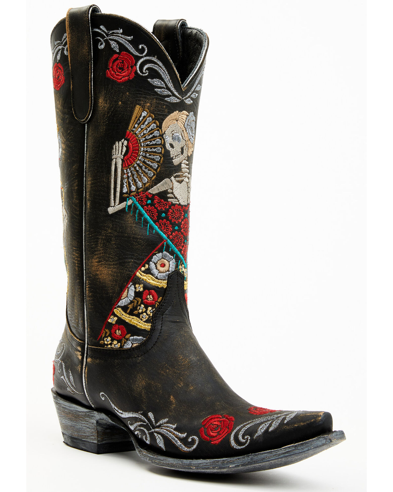Old Gringo Women's Reinas La Catrina Skeleton & Floral Embroidered Tall  Western Leather Boots - Snip Toe | Boot Barn