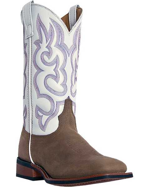 Laredo Women's Mesquite Western Boots - Broad Square Toe, Taupe, hi-res