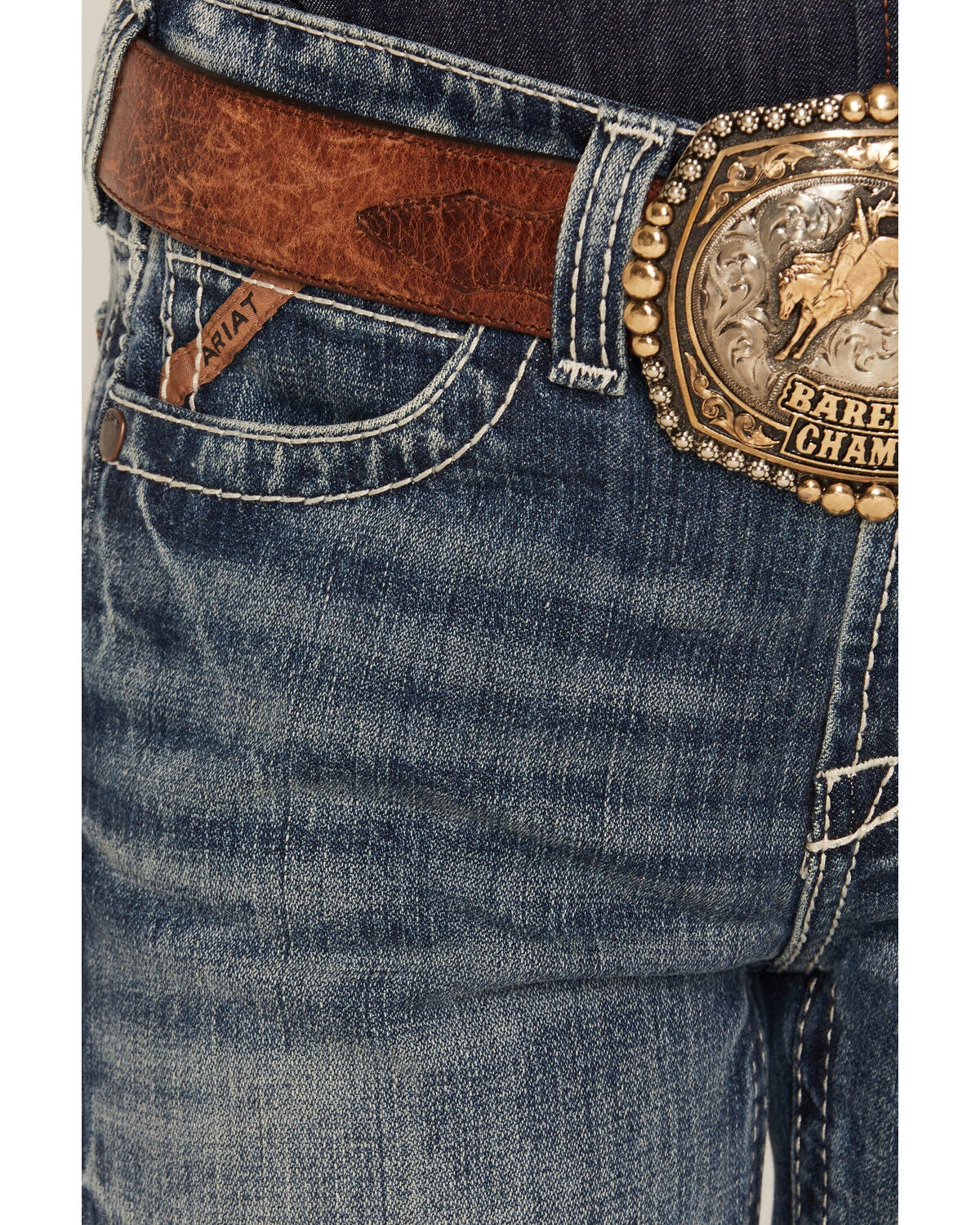 Image #2 - Ariat Boys' Medium Wash Jonathon B4 Relaxed Bootcut Denim Jeans, Medium Wash, hi-res
