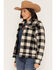 Image #2 - Outback Trading Co Women's Mary Kate Plaid Print Snap Sherpa Jacket, Black, hi-res