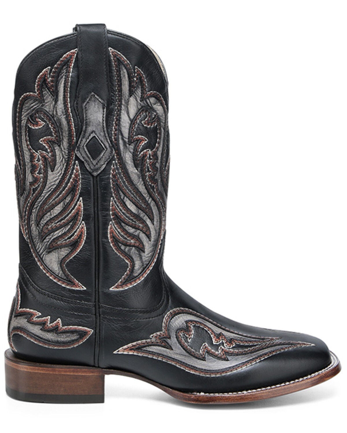 Image #2 - Corral Men's Inlay Embroidered Western Boots - Broad Square Toe, Black, hi-res