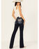 Image #1 - Miss Me Women's Dark Wash Mid Rise Dream Catcher Pocket Bootcut Stretch Denim Jeans, , hi-res