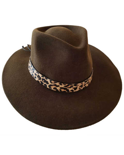 Nikki Beach Women's Sabi Felt Rancher Western Fashion Hat, Brown, hi-res