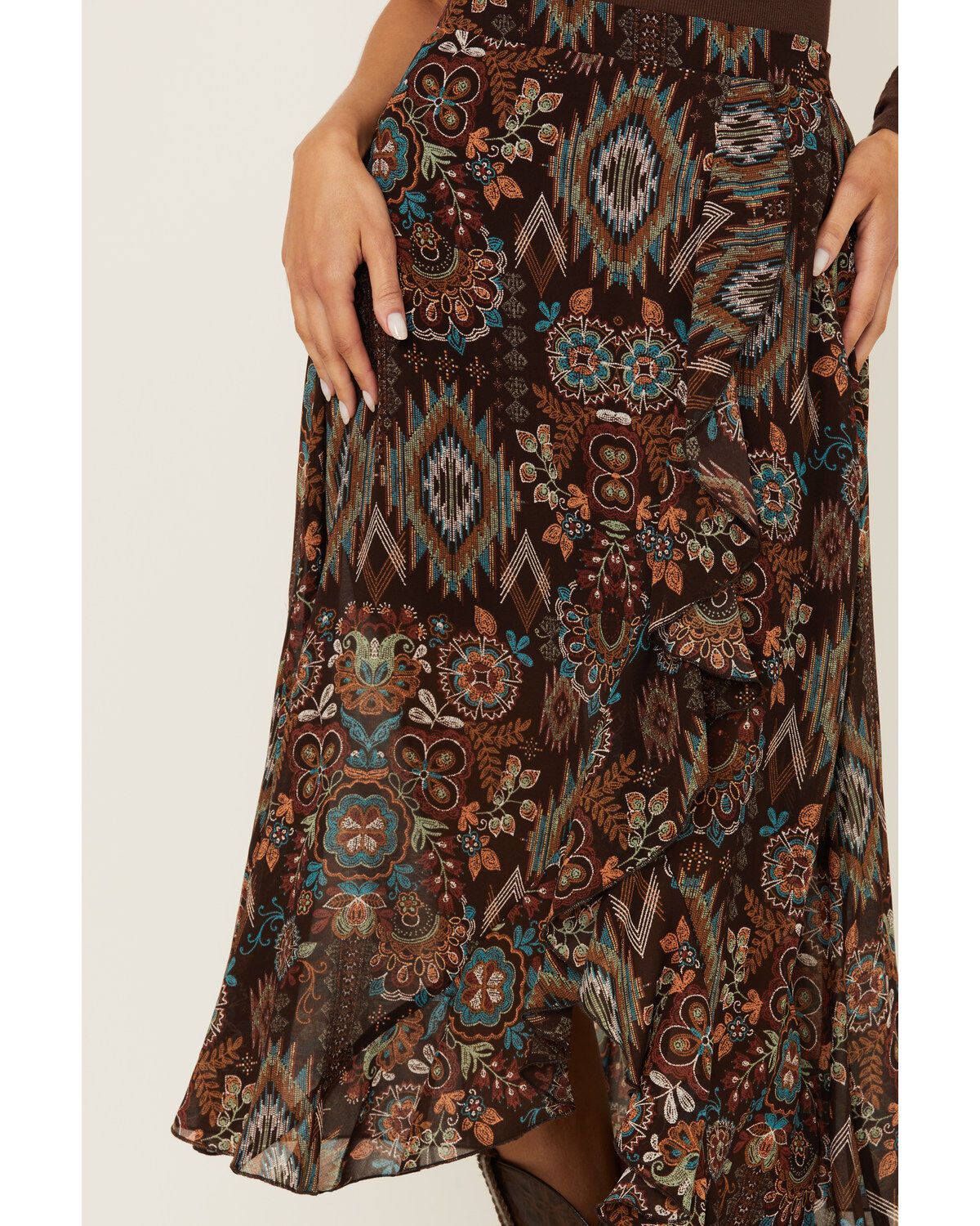 Shyanne Women's Printed Ruffle Midi Skirt