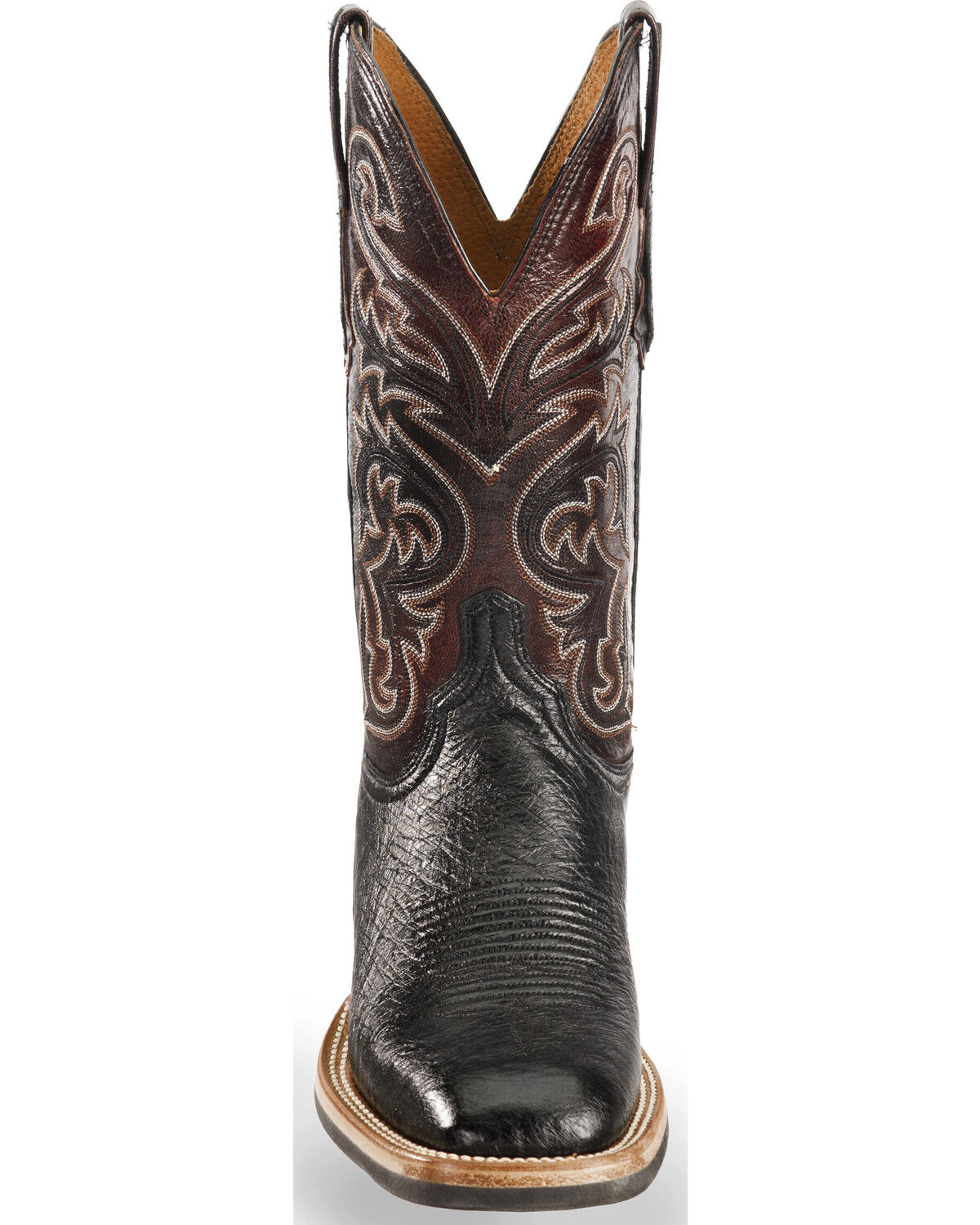 lucchese black ostrich square toe boots